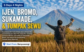 Ijen Bromo Sukamade Tumpak Sewu Tour 5 Days 4 Nights from Banyuwangi